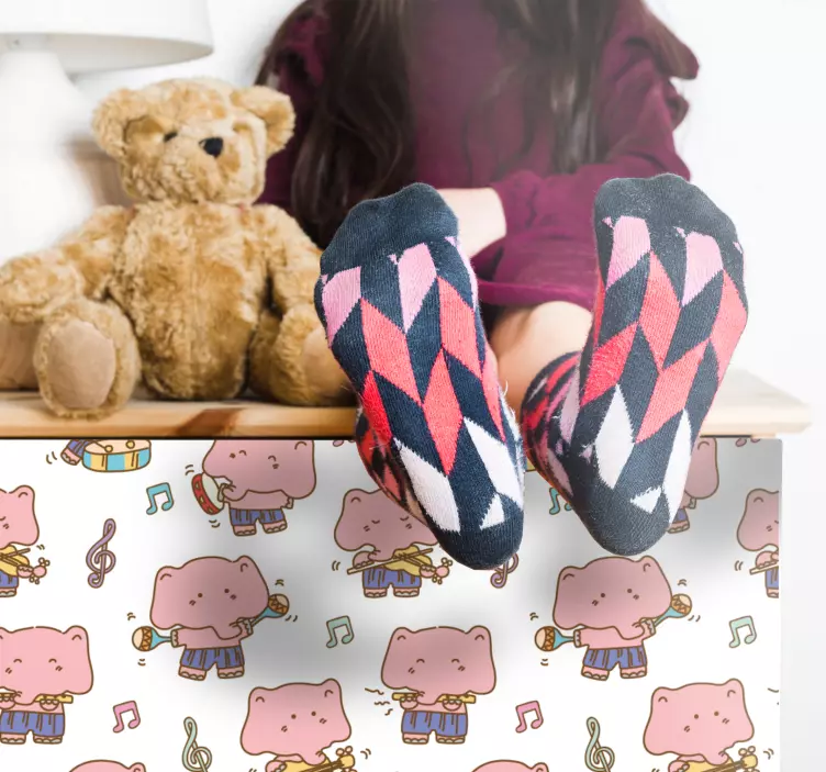 Musical Cartoon Characters kid's sticker - TenStickers