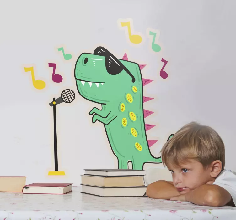 Musical dinosaur wall sticker - TenStickers