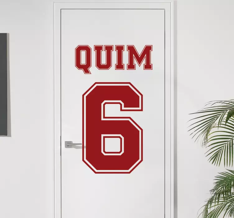 Name and number door sticker - TenStickers