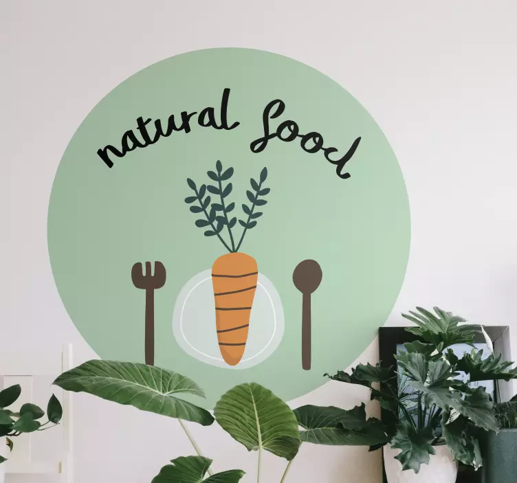 Natural food with carrot workshop sticker - TenStickers