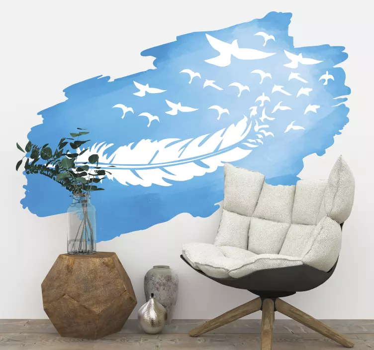 Nature leaf and birds bird wall sticker - TenStickers