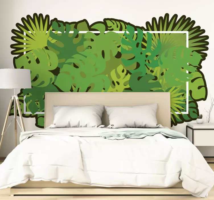 Nature tropical leaves headboard sticker - TenStickers