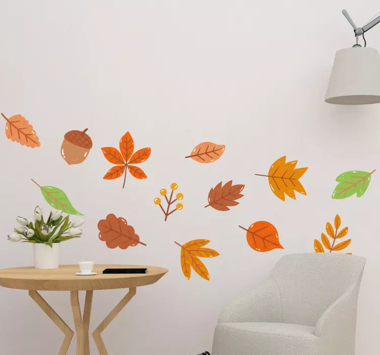 Nature wall sticker autumn leaf collection - TenStickers
