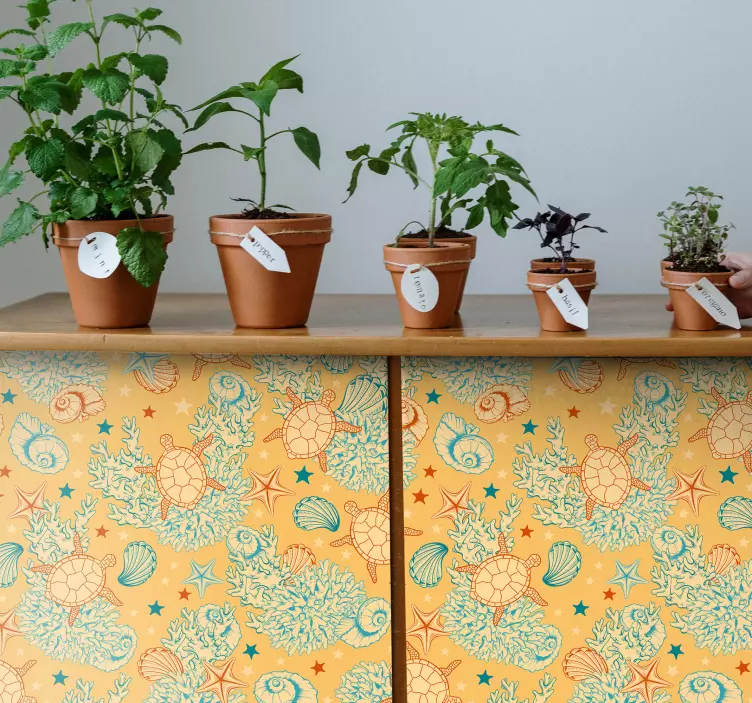 Nature wall sticker coral and sea life - TenStickers