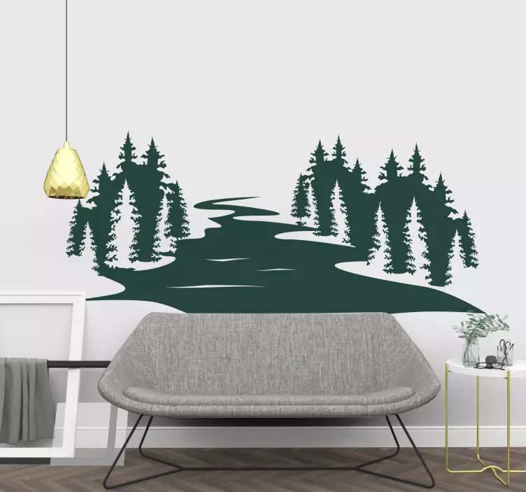 Nature wall sticker scenic river landscape - TenStickers