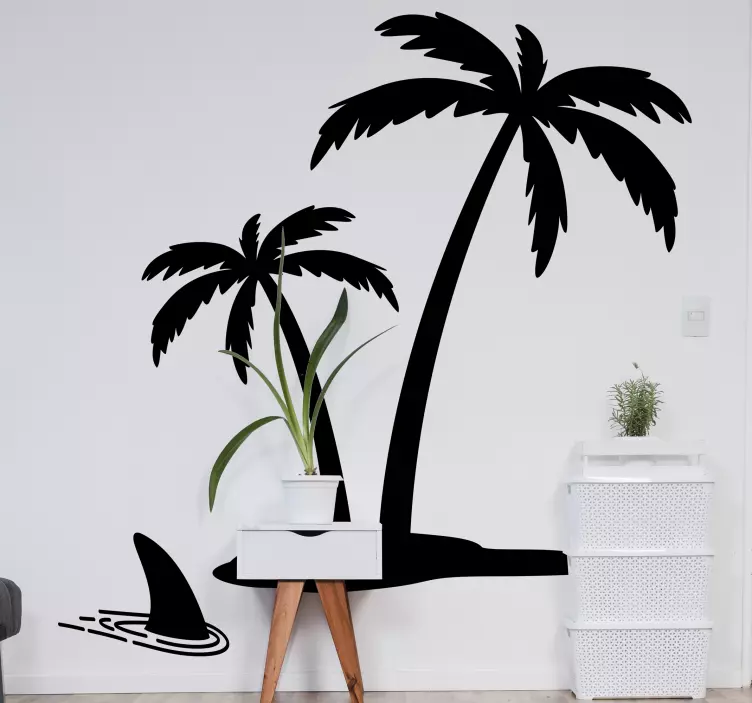 Nature wall sticker tropical palm trees scene - TenStickers