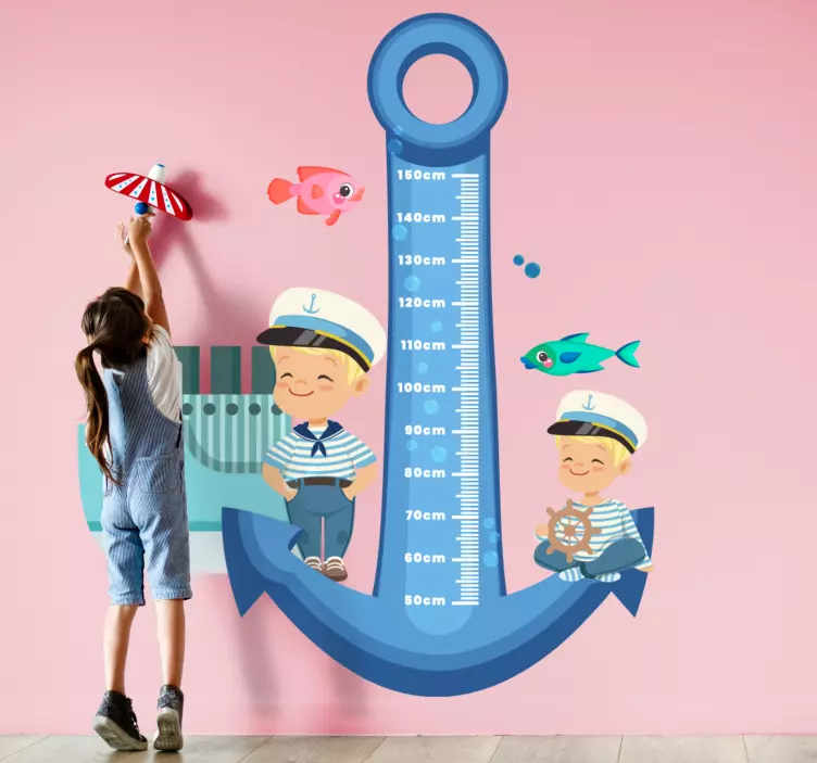Nautical Growth Chart height scale sticker - TenStickers