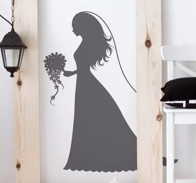 New Bride Silhouette Sticker - TenStickers
