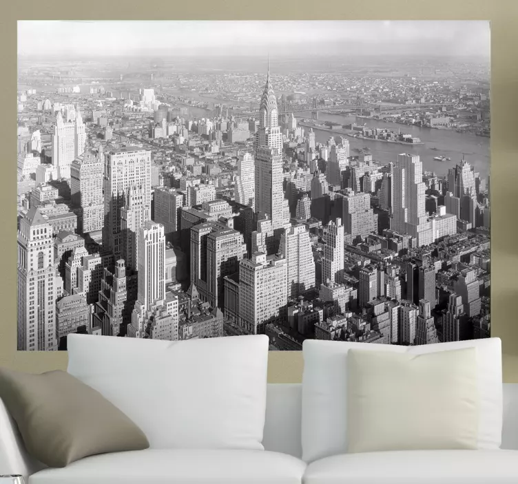 New York Building Decorative Sticker - TenStickers
