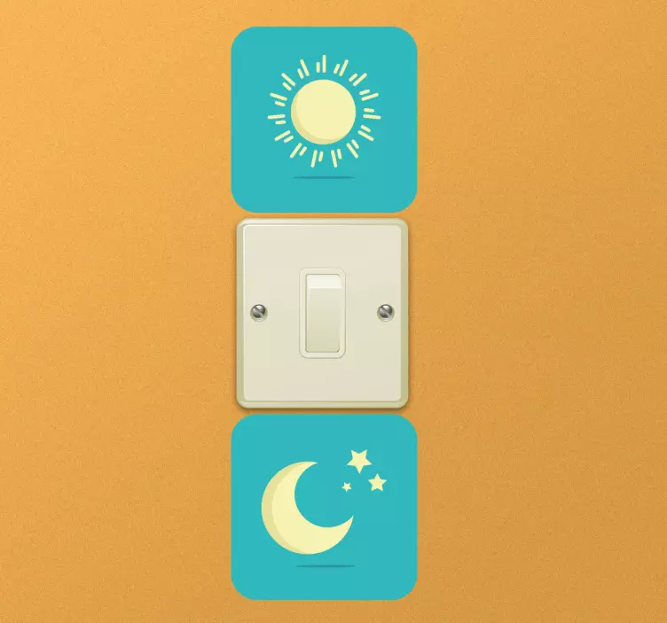 Night and day light switch sticker - TenStickers