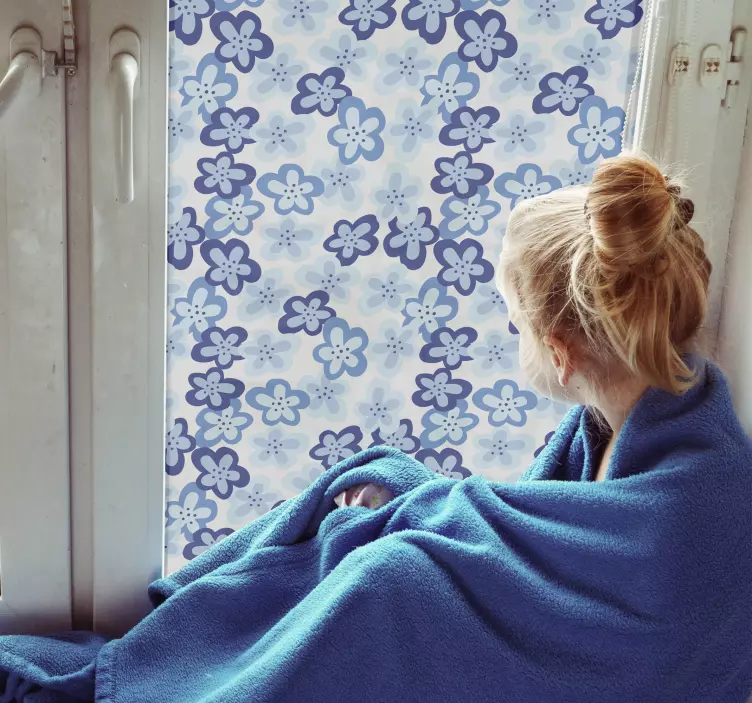 Nordic flower pattern window sticker - TenStickers
