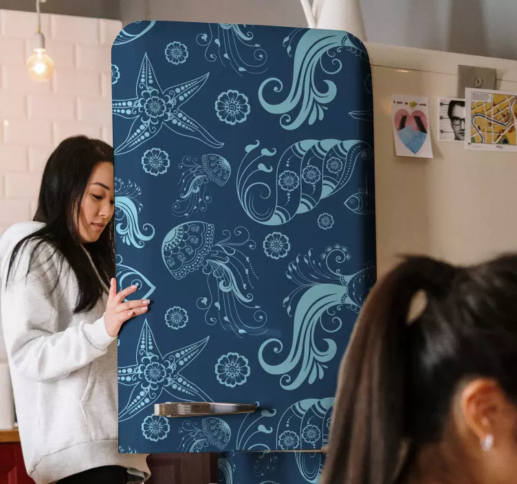 Oceanic Sea Life fridge sticker - TenStickers