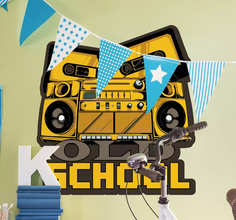 Old school musical DJ sticker - TenStickers