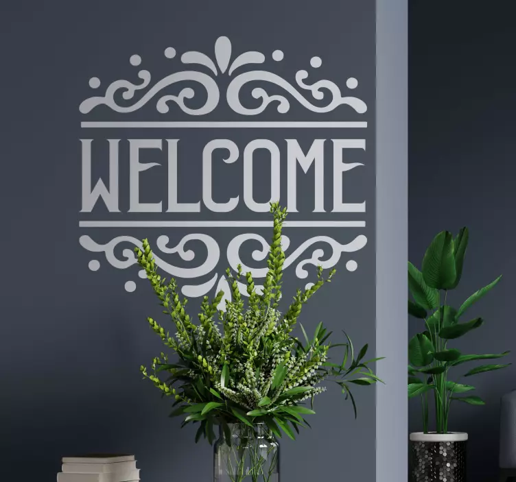 Old sign welcome home text wall sticker - TenStickers