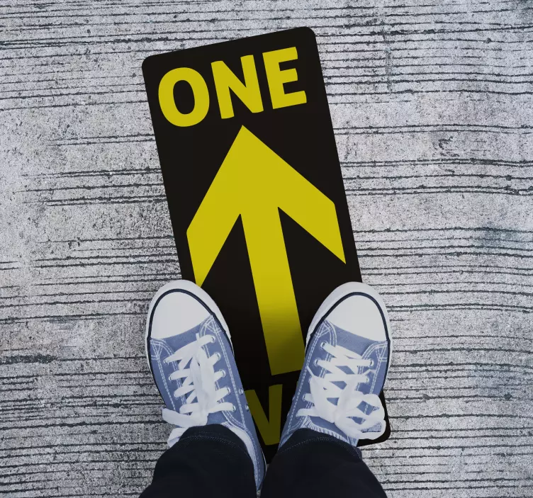 One way arrow floor sticker - TenStickers