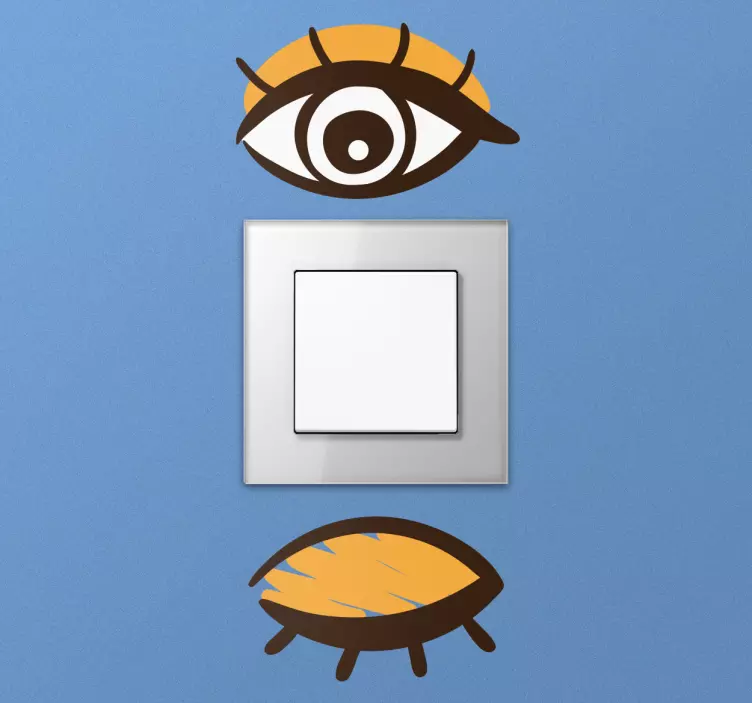Open and closed eye light switch sticker - TenStickers