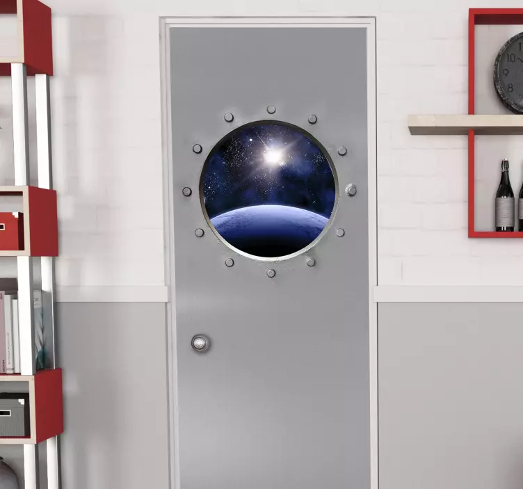 optical effect sights to universe door sticker - TenStickers