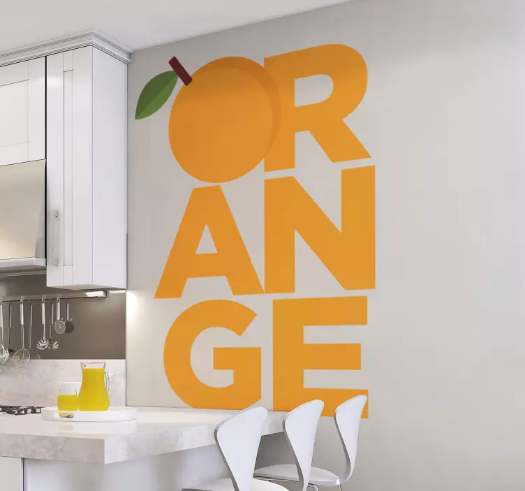 Orange text fruit sticker - TenStickers