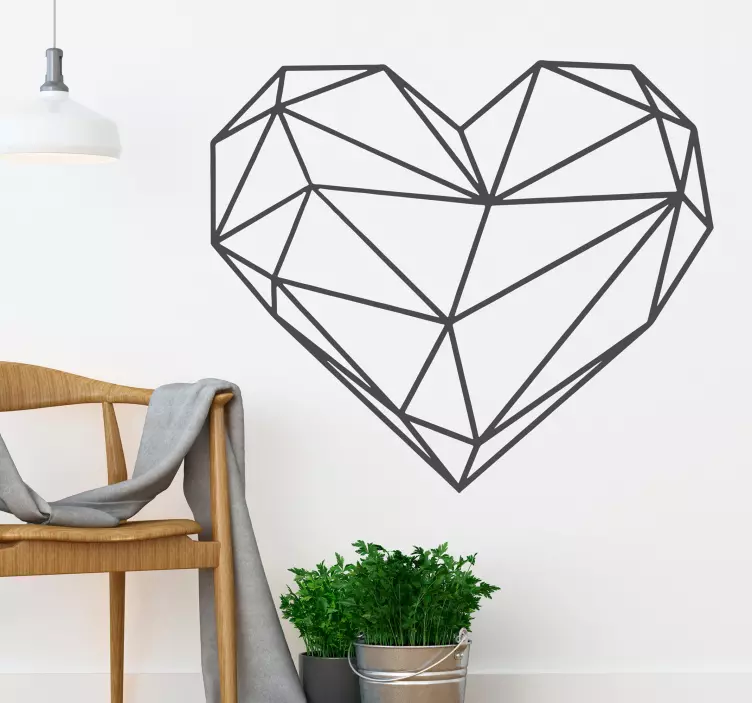 Origami Heart Wall Sticker - TenStickers