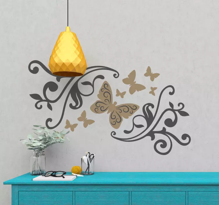 ornament with butterfly butterfly sticker - TenStickers