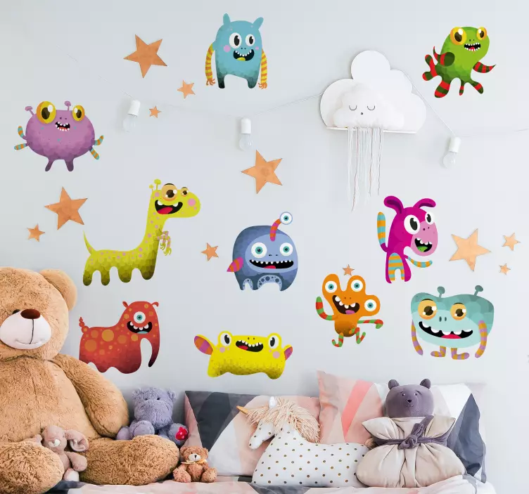 Outer space monsters collection monster sticker - TenStickers