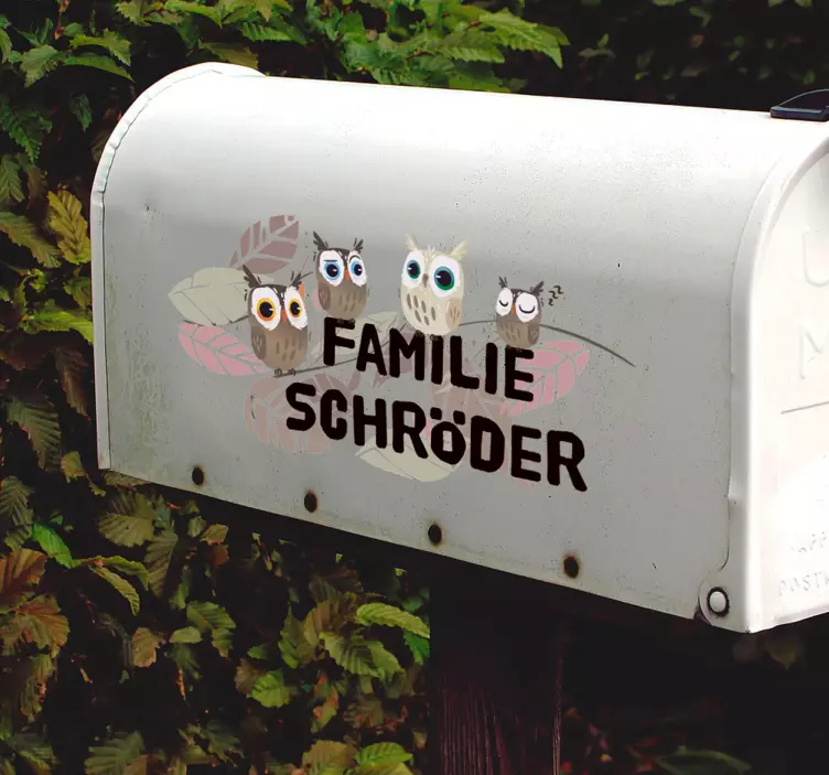 Owl family letter bird wall sticker - TenStickers