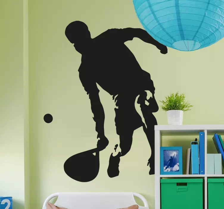 Padel player with racket wall sticker - TenStickers