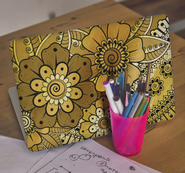 Paisley Indian style  laptop sticker - TenStickers