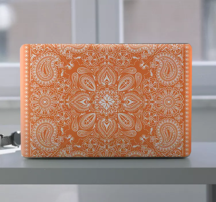 Paisley style laptop sticker - TenStickers