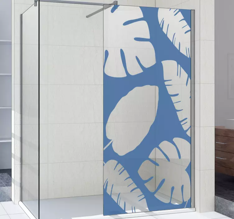 Palm Leaf shower screen sticker - TenStickers