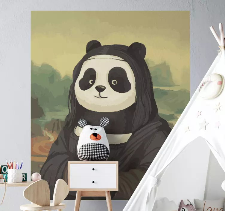 Panda as a monalisa wild animal decal - TenStickers