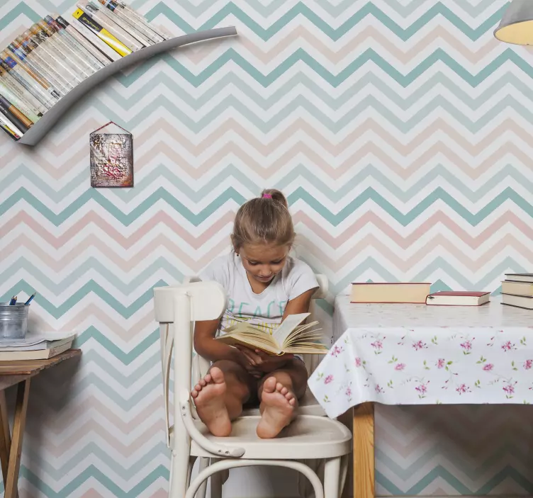 Pastel zigzag Wall Mural sticker - TenStickers