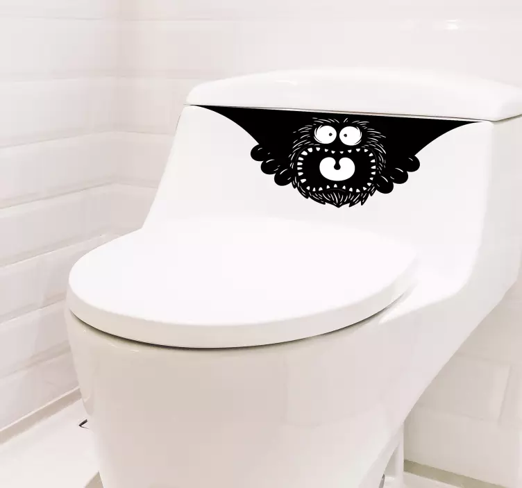 Peek a boo toilet Sticker - TenStickers