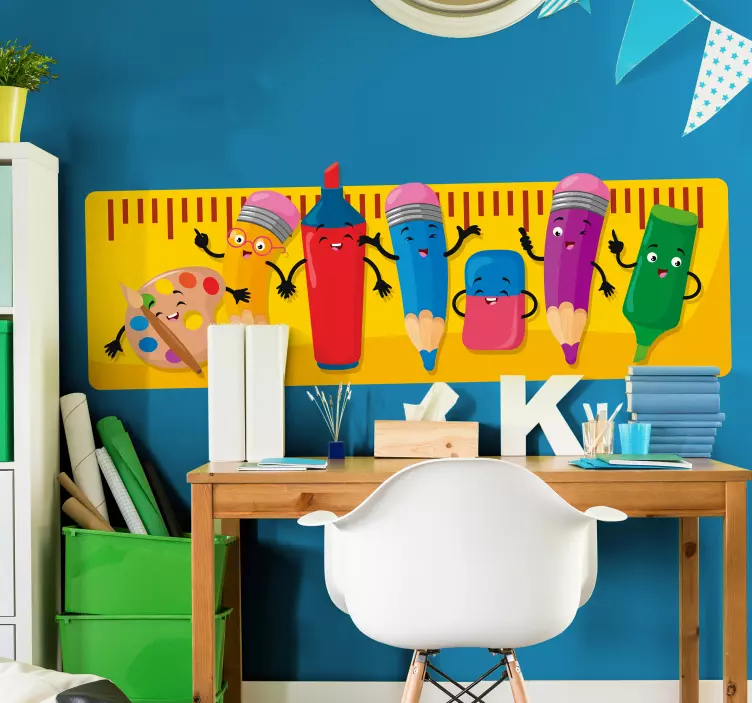 Pencil friends educational wall decal - TenStickers