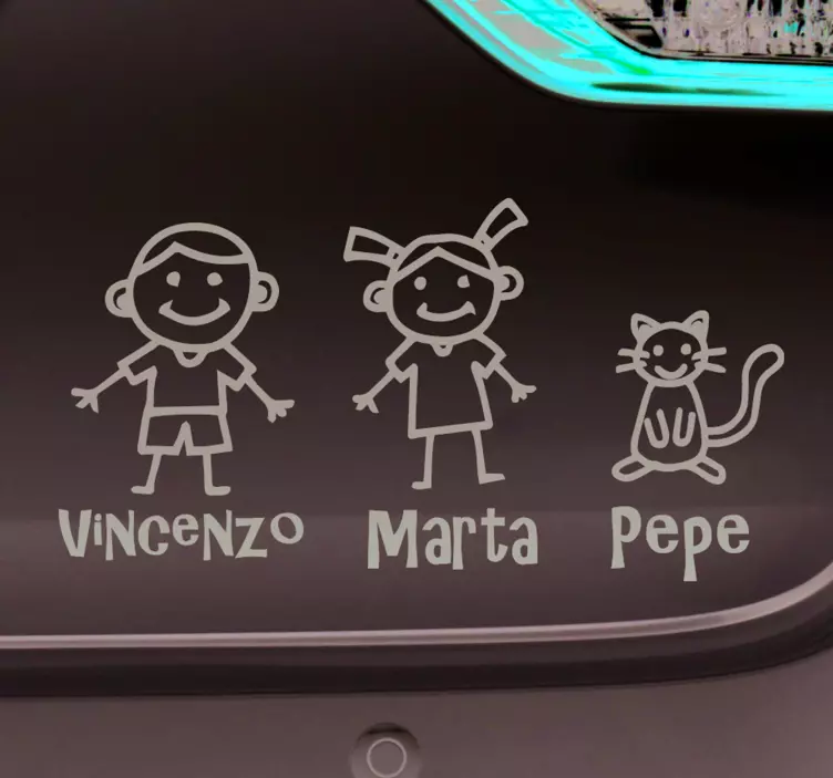 People with names baby on board sticker - TenStickers