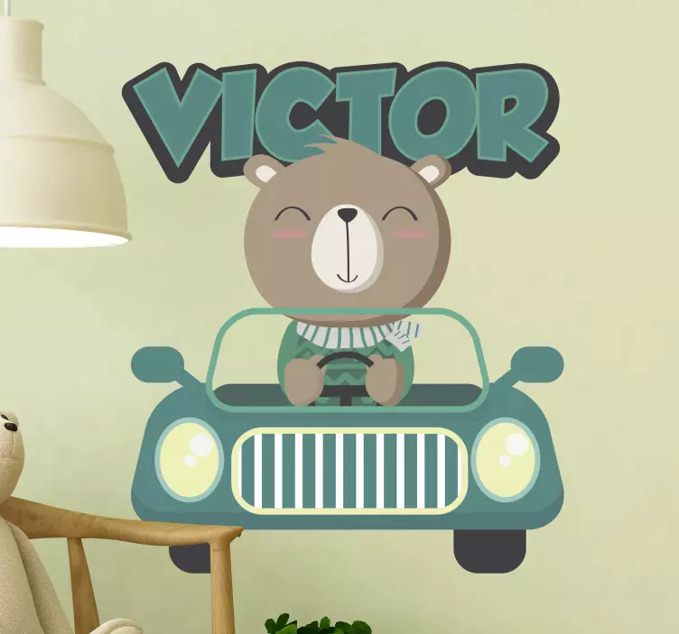 Personalised car text wall sticker - TenStickers