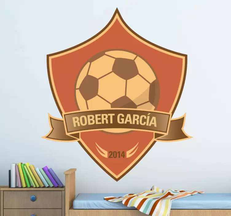 Personalised Football Champion Shield Wall Sticker - TenStickers