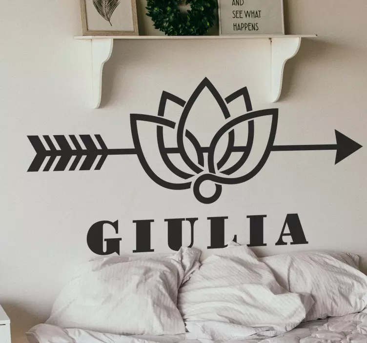 Personalised lotus flower wall sticker - TenStickers