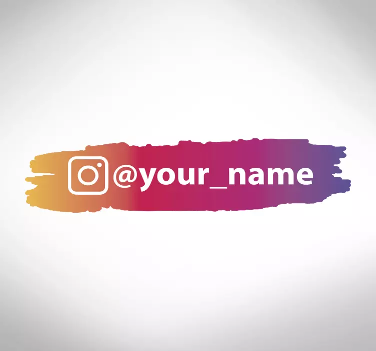 Personalised paint stroke Instagram vinyl sign - TenStickers