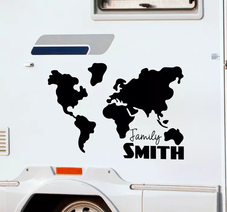 Personalised World Map Motorhome sticker - TenStickers