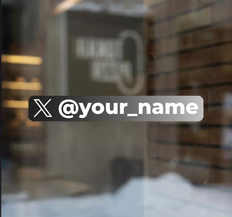 personalised X Twitter icon shop window sticker - TenStickers