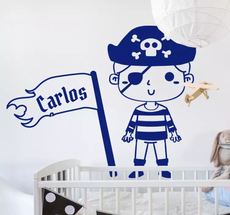 Personalizable pirate nautical wall sticker - TenStickers