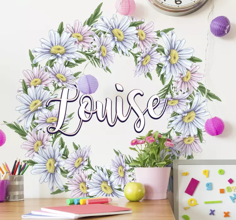 Personalized daisy crown Personalised decal - TenStickers