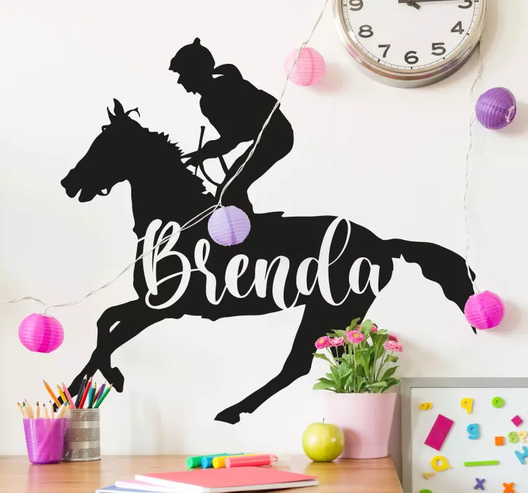 personalized jockey decal - TenStickers
