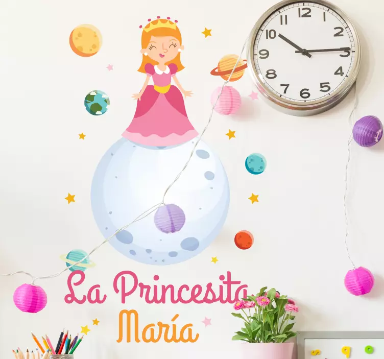 Personalized little princess fairy tale decal - TenStickers