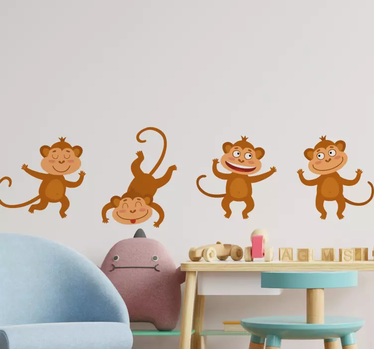 Pet sticker playful monkey designs - TenStickers