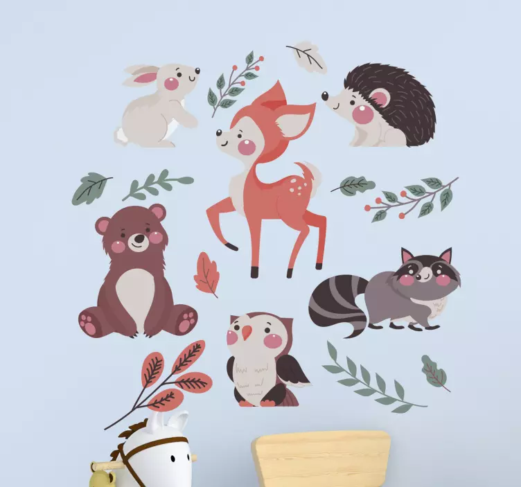 Pet sticker whimsical animal friends - TenStickers