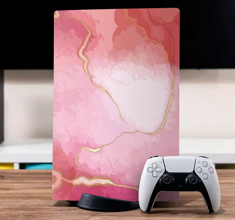 Pink abstract swirls PS5 skin - TenStickers