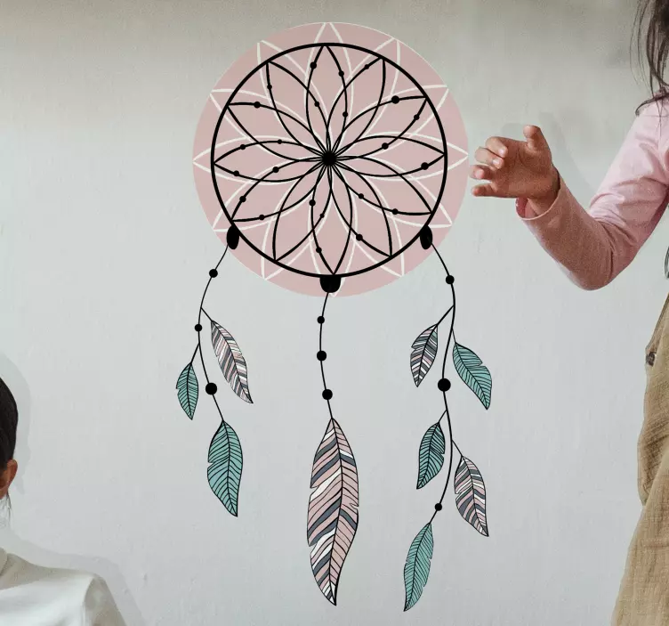 Pink and blue dreamcatcher object sticker - TenStickers