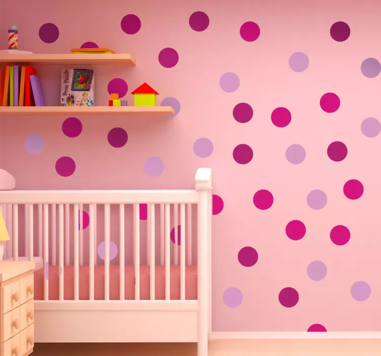 Pink Coloured Circles Sticker - TenStickers